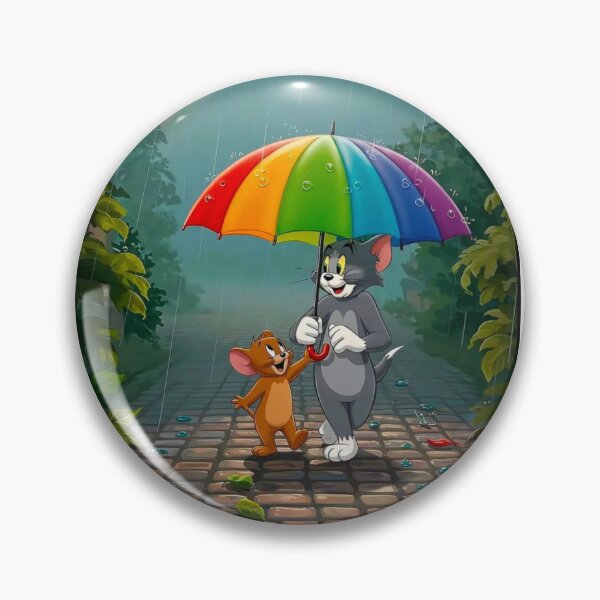 Item preview, Tom and Jerry Walking Together on a Rainy Day designed and sold by tommytvkids.