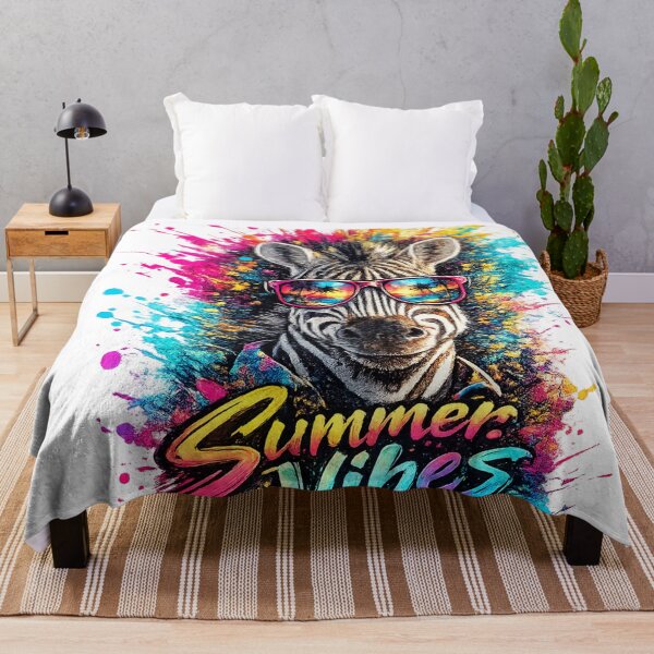 Item preview, Summer Vibes Zebra – Cool Sunglasses Color Splash T-Shirt Design designed and sold by GooniSL.