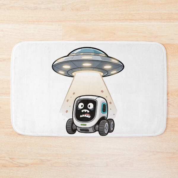 Item preview, Shocked Robot Vacuum with Alien Abduction UFO Meme designed and sold by OksArtStudio.