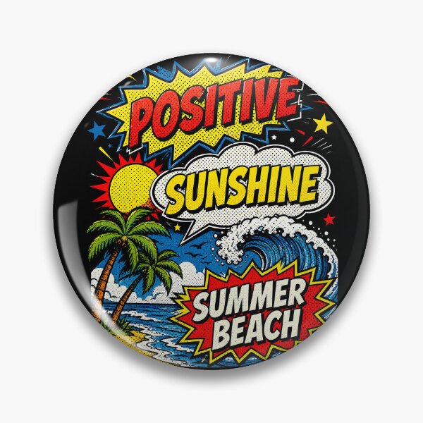 Item preview, Retro Comic Beach Vibes Positive Quote designed and sold by graphixpolash.