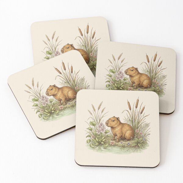 Item preview, Baby Capybara Illustration designed and sold by CalmCapy Co.