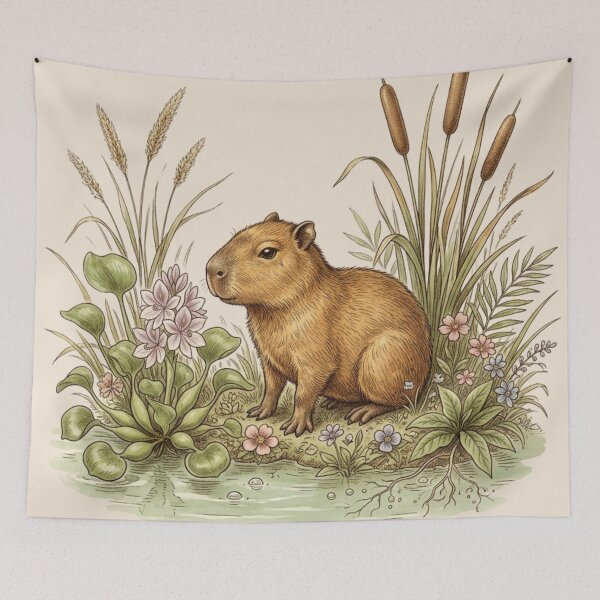 Item preview, Baby Capybara Illustration designed and sold by CalmCapy Co.