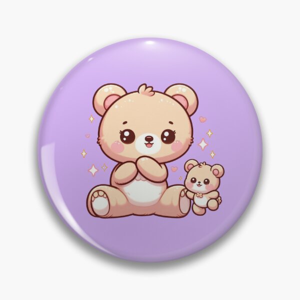 Item preview, Cute Kawaii Teddy Bear and Baby Bear Sticker-Sweet Pastel Bear Cartoon designed and sold by carestazafeli.