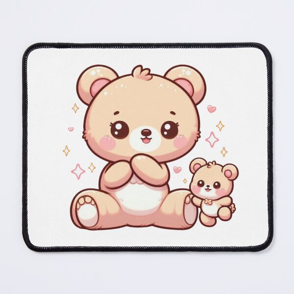 Item preview, Cute Kawaii Teddy Bear and Baby Bear Sticker-Sweet Pastel Bear Cartoon designed and sold by carestazafeli.