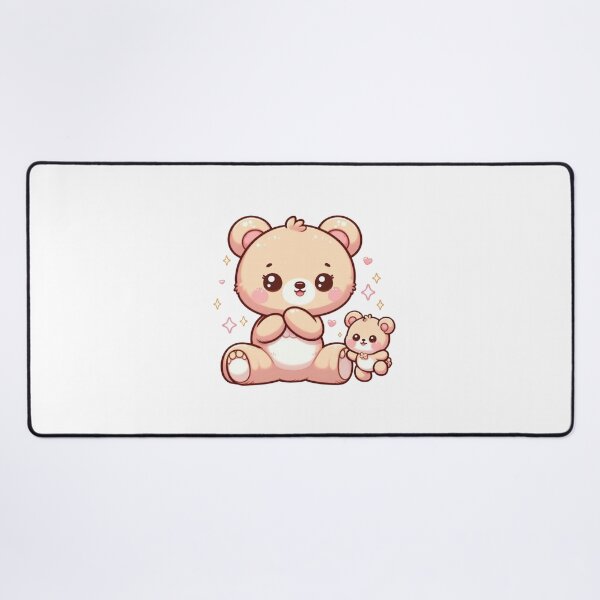 Item preview, Cute Kawaii Teddy Bear and Baby Bear Sticker-Sweet Pastel Bear Cartoon designed and sold by carestazafeli.