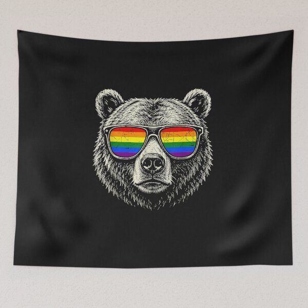Item preview, Gay Pride Bear Sunglasses Rainbow Flag LGBTQ Ally LGBT Men designed and sold by FrankIsabel.