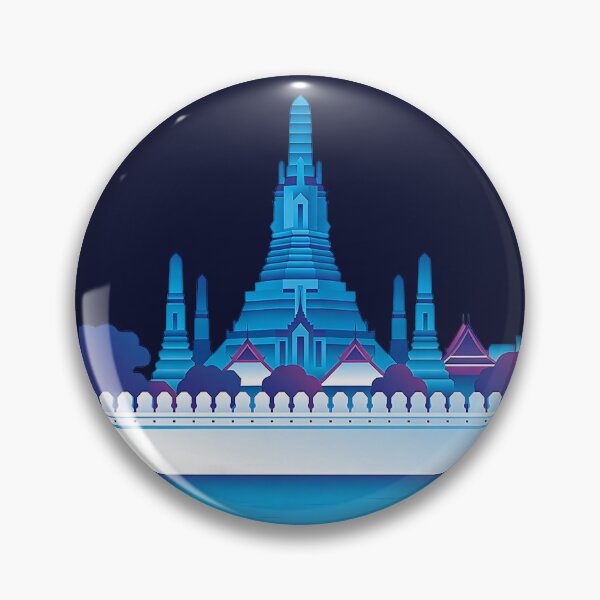 Item preview, Neon Wat Arun Bangkok Temple Reflection Art designed and sold by KiraChie.