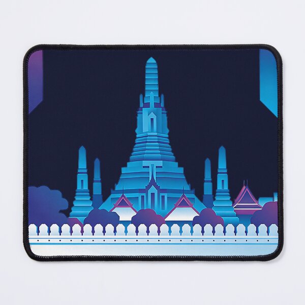 Item preview, Neon Wat Arun Bangkok Temple Reflection Art designed and sold by KiraChie.
