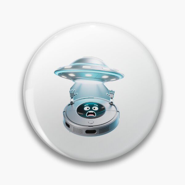 Item preview, Cute Robot Vacuum Asking for Help UFO Abduction Meme designed and sold by OksArtStudio.