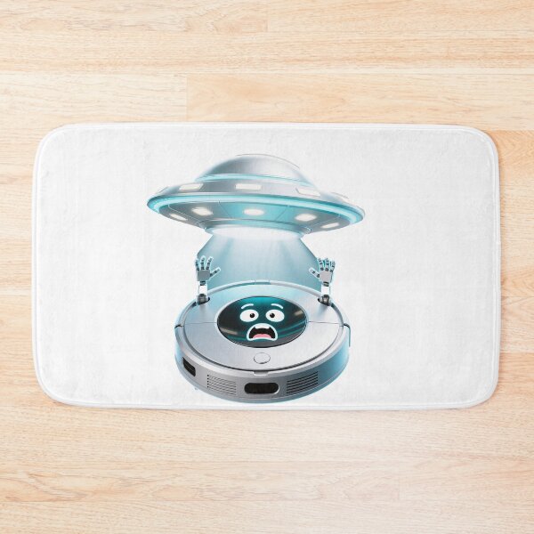 Item preview, Cute Robot Vacuum Asking for Help UFO Abduction Meme designed and sold by OksArtStudio.