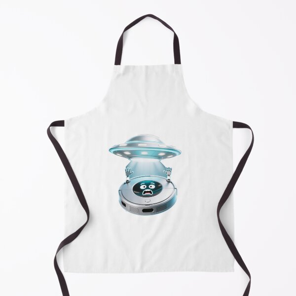 Item preview, Cute Robot Vacuum Asking for Help UFO Abduction Meme designed and sold by OksArtStudio.