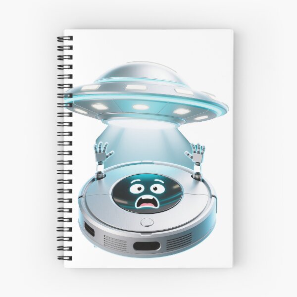 Item preview, Cute Robot Vacuum Asking for Help UFO Abduction Meme designed and sold by OksArtStudio.