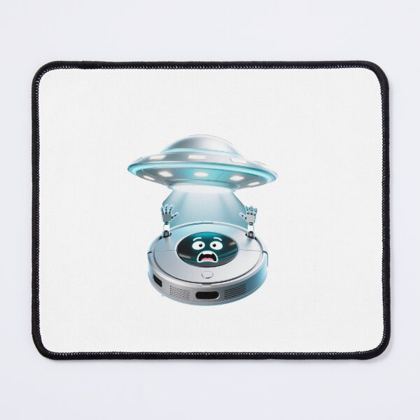 Item preview, Cute Robot Vacuum Asking for Help UFO Abduction Meme designed and sold by OksArtStudio.