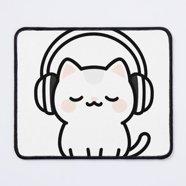 Item preview, Music is My Therapy - Cute Kawaii Cat designed and sold by CREATIVO STUDIO.