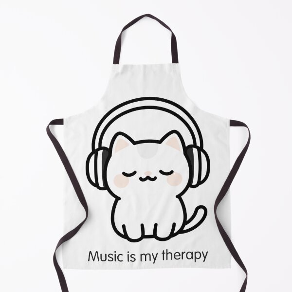 Item preview, Music is My Therapy - Cute Kawaii Cat designed and sold by CREATIVO STUDIO.