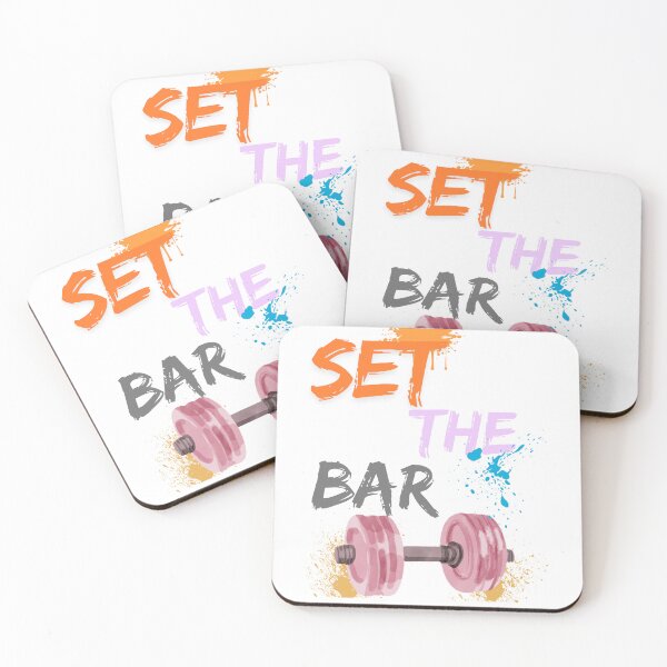 Item preview, Set The Bar Motivational Gym Quote Barbell Art designed and sold by GraphixByHub.