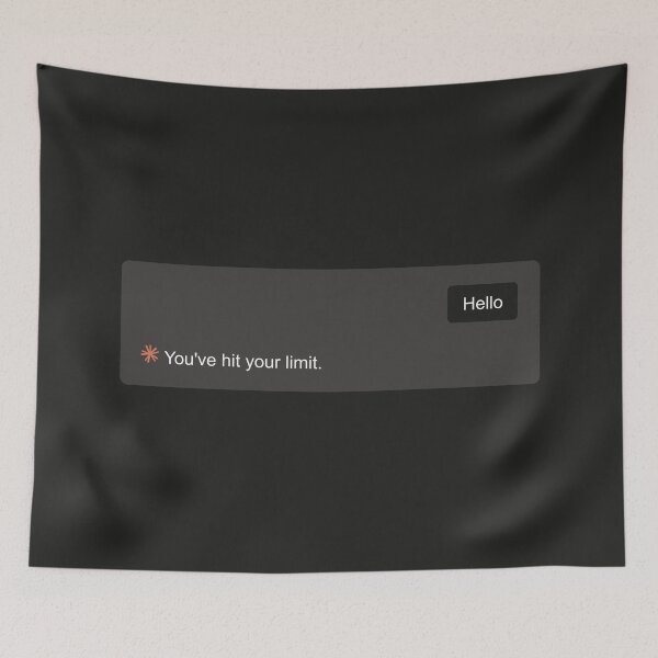Item preview, You've Hit Your Limit - Funny AI Chat Dark Mode Notification Design designed and sold by spent-tokens.