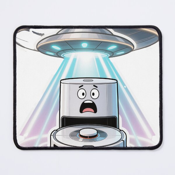 Item preview, Robot Vacuum Charging UFO Abduction Surprise Meme designed and sold by OksArtStudio.