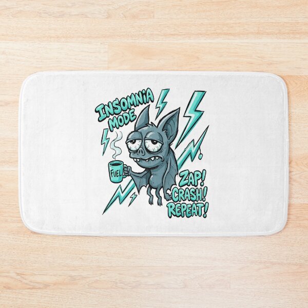 Item preview, Insomnia Bat Sticker – Tired But Trying Cartoon designed and sold by DashBliss.