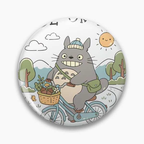 Item preview, Cute kawaii art riding a bike [[totoros]]  -%[ghiblis]%- aways on sunday designed and sold by mc-montgomery.