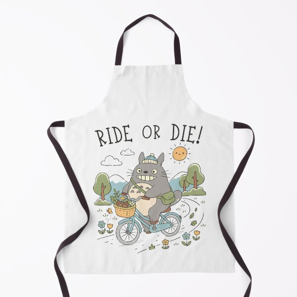 Item preview, Cute kawaii art riding a bike [[totoros]]  -%[ghiblis]%- aways on sunday designed and sold by mc-montgomery.