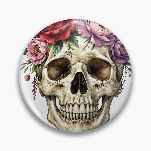 Item preview, Momento Mori -Floral Skull Ilustration designed and sold by CREATIVO STUDIO.