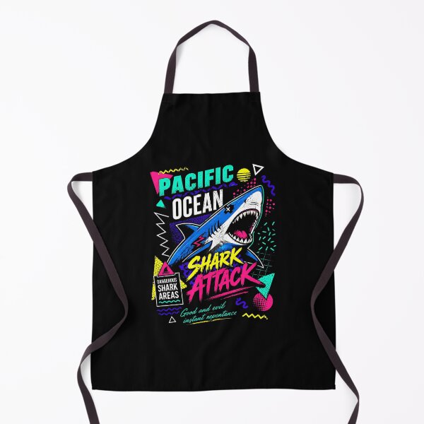 Item preview, Neon Shark Attack Retro Ocean Design designed and sold by graphixpolash.