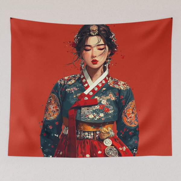 Item preview, Elegant Korean Woman in Traditional Hanbok designed and sold by colorful-white.