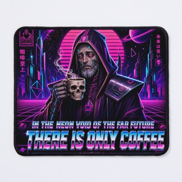 Item preview, Neon Void Coffee Space Monk Sci-Fi Retrowave Dark Future designed and sold by Shaw1Berry.