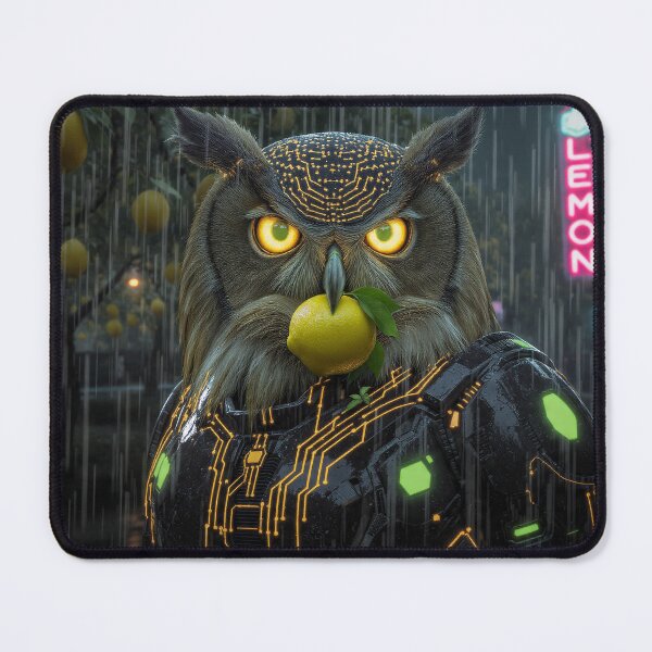 Item preview, Murcian Cyber Owl – Neon Lemon Orchard designed and sold by Neo Tokio.