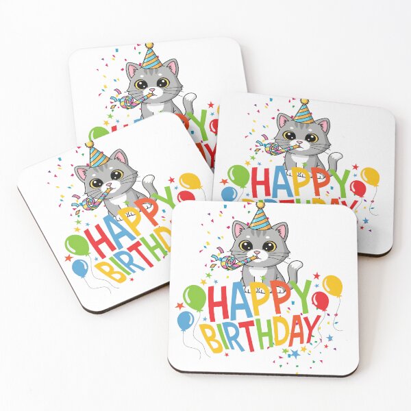 Item preview, Happy Birthday Cat – Cute Party Kitten Birthday Celebration 2 designed and sold by infinitearte.