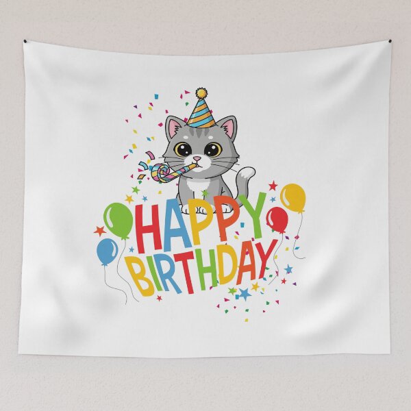 Item preview, Happy Birthday Cat – Cute Party Kitten Birthday Celebration 2 designed and sold by infinitearte.