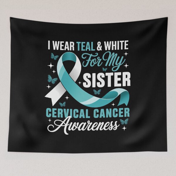 Item preview, I Wear Teal White for My Sister Cervical Cancer Awareness designed and sold by sailorjessiArt.