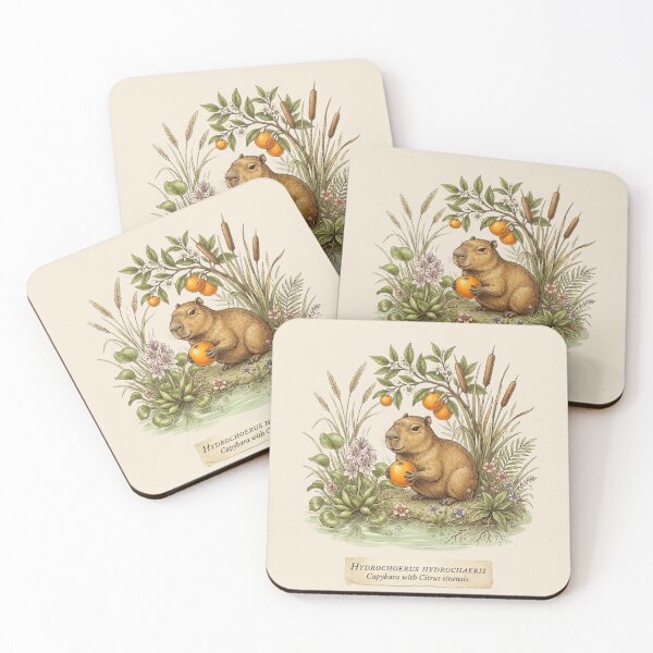 Item preview, Capybara Orange Fruit Vintage Botanical Natural History designed and sold by CalmCapy Co.