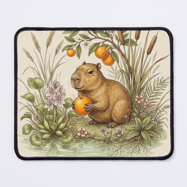 Item preview, Capybara Citrus Illustration designed and sold by CalmCapy Co.