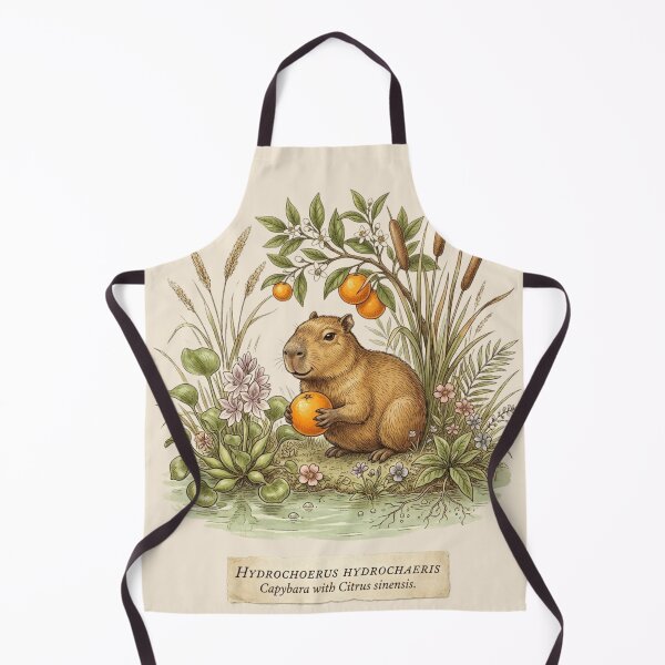 Item preview, Capybara Orange Fruit Vintage Botanical Natural History designed and sold by CalmCapy Co.