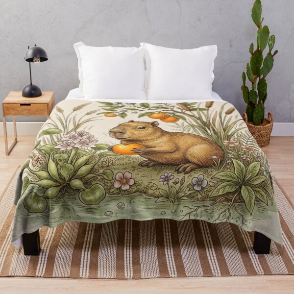 Item preview, Capybara Orange Fruit Vintage Botanical Natural History designed and sold by CalmCapy Co.