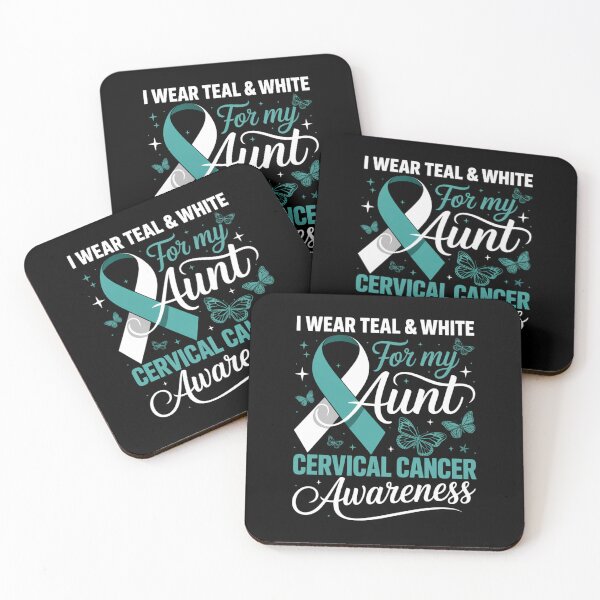 Item preview, I Wear Teal White for My Aunt Cervical Cancer Awareness designed and sold by sailorjessiArt.
