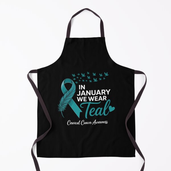 Item preview, in January Wear Teal Cervical Cancer Awareness Teal Ribbon designed and sold by sailorjessiArt.
