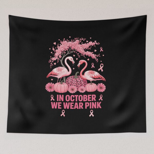 Item preview, in October We Wear Pink Flamingo Breast Cancer Awareness designed and sold by sailorjessiArt.