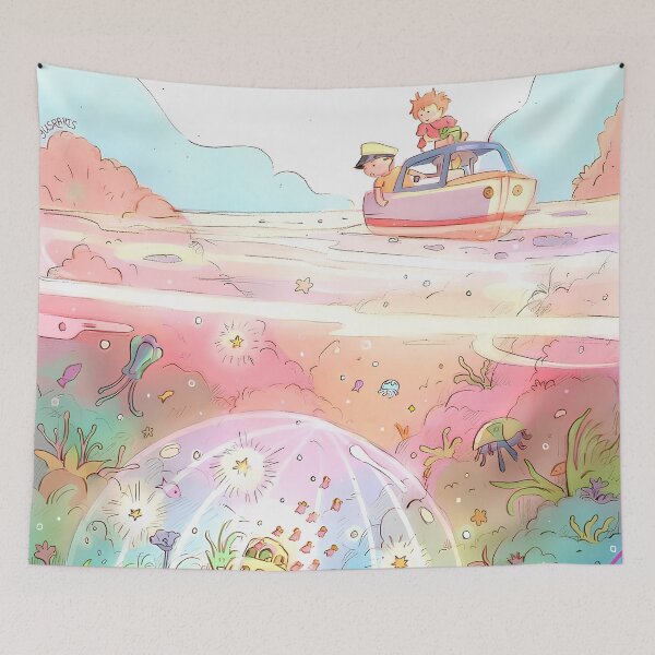 Item preview, Cute kawaii art girl and boy -%[ghiblis]%- adventure aways on sea designed and sold by mc-montgomery.