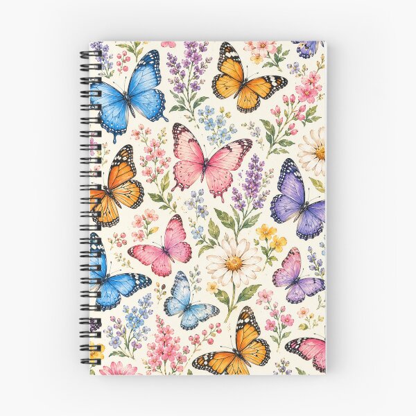 Item preview, Colorful Butterfly Garden Pattern | Watercolor Butterflies & Wildflowers Seamless Design designed and sold by RJACreative.