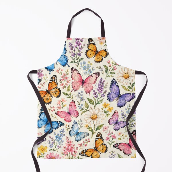 Item preview, Colorful Butterfly Garden Pattern | Watercolor Butterflies & Wildflowers Seamless Design designed and sold by RJACreative.
