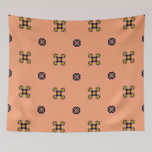Item preview, Soft Peach and Green Geometric Tile, designed and sold by SahmatArt.