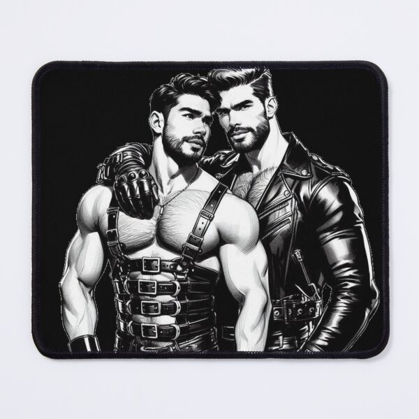 Item preview, Muscle Hunks Leather Bar Gay Pride Graphic Art Design designed and sold by ItsAKinkThing.