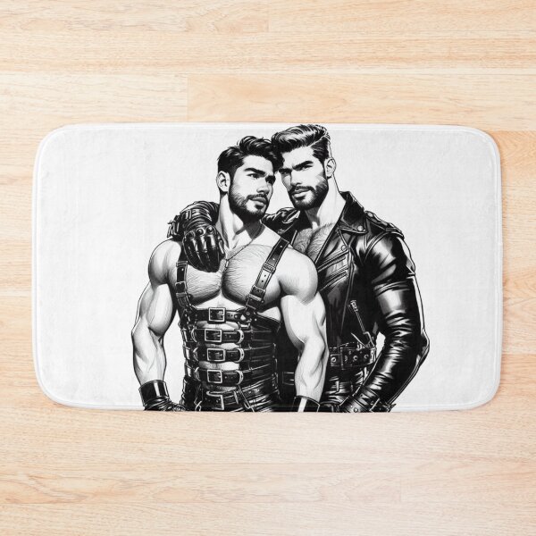 Item preview, Muscle Hunks Leather Bar Gay Pride Graphic Art Design designed and sold by ItsAKinkThing.