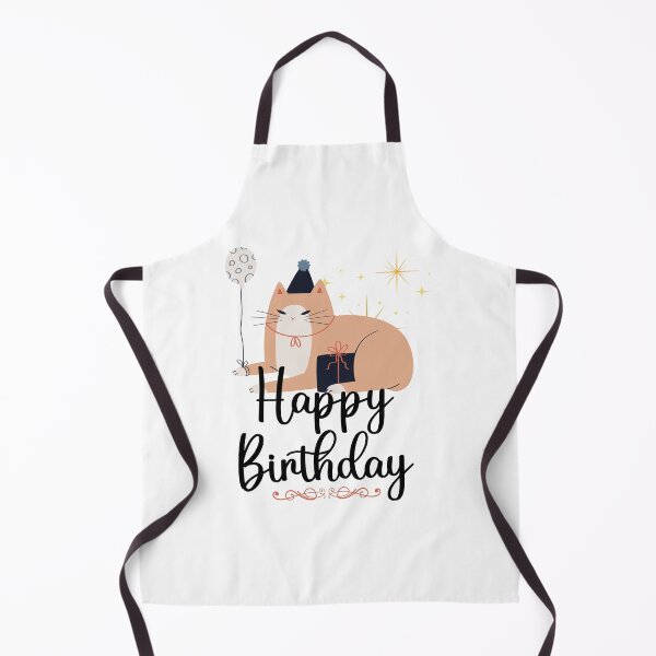 Item preview, Cute Birthday Cat with Balloon and Present Illustration designed and sold by infinitearte.