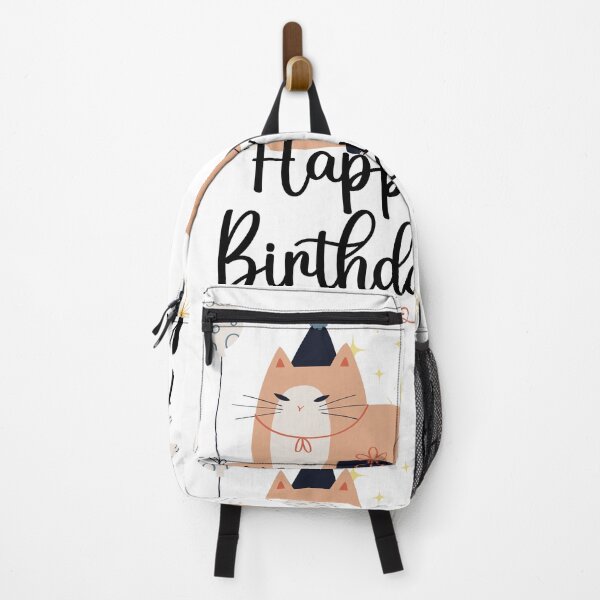 Item preview, Cute Birthday Cat with Balloon and Present Illustration designed and sold by infinitearte.