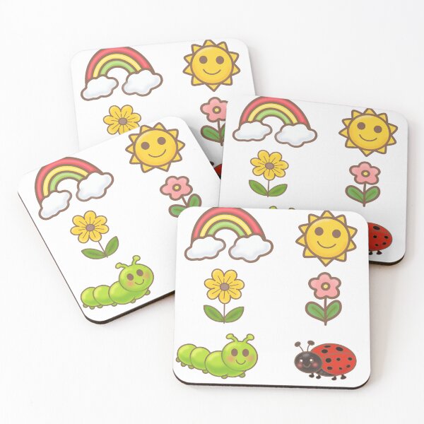 Item preview, Aesthetic Nature Sticker Sheet Graphic featuring Rainbow Sun Flowers and Bugs⁠ designed and sold by Teenidesign .