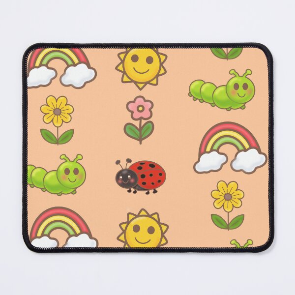 Item preview, Aesthetic Nature Sticker Sheet Graphic featuring Rainbow Sun Flowers and Bugs designed and sold by Teenidesign .